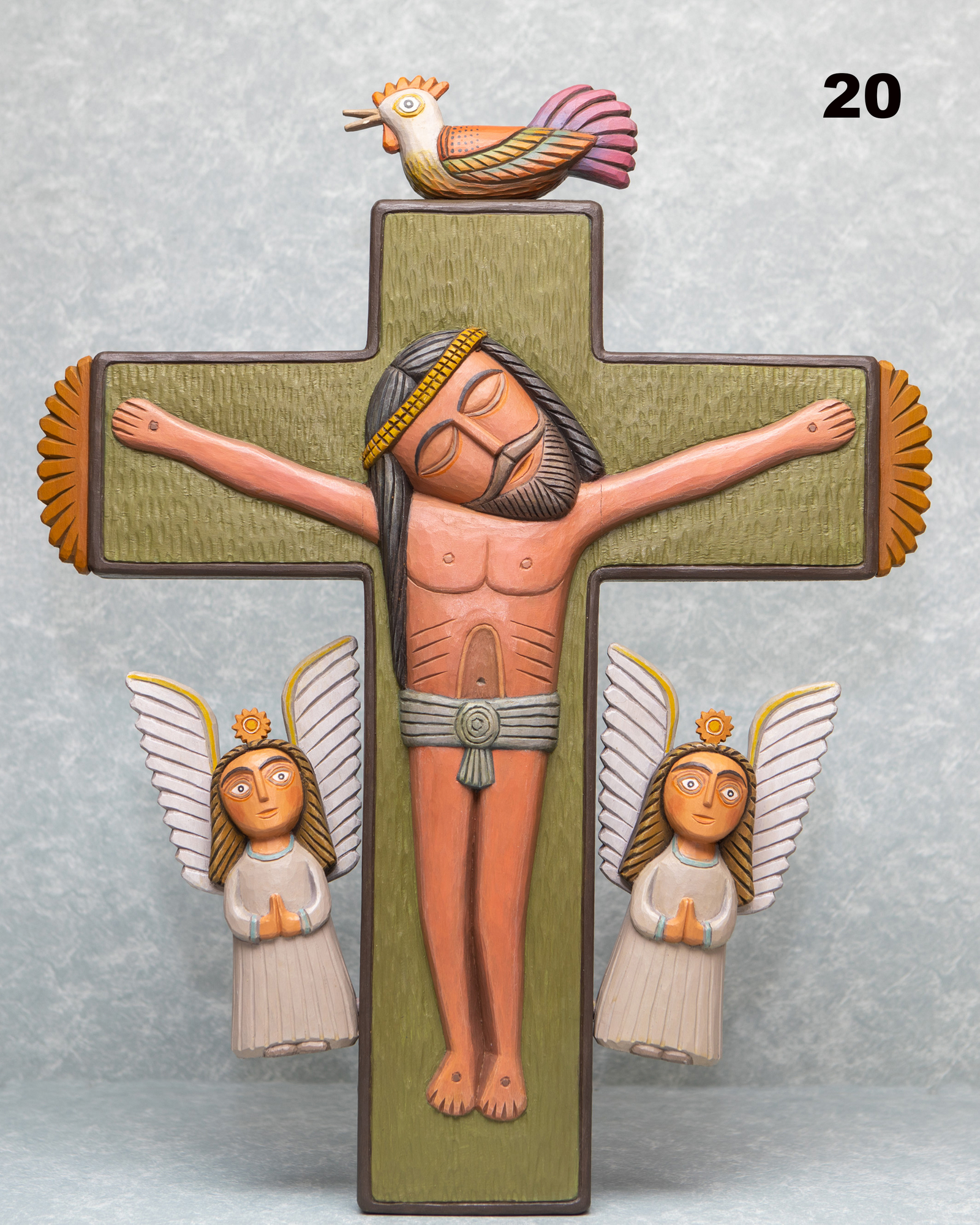 POLISH FOLK ART CRUCIFIX